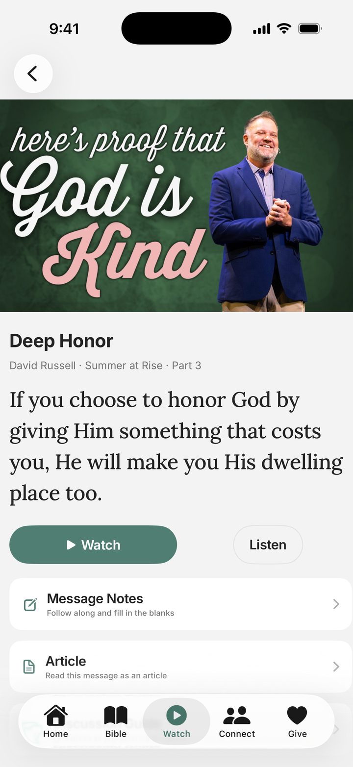 A Sunday message ready to watch or listen